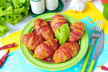 Сочные и ароматные котлеты в беконе Сочные и ароматные котлеты в беконе