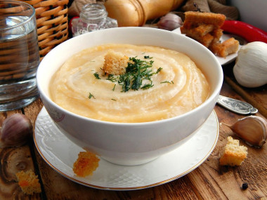Густой суп-пюре с тыквой кабачками и картошкой