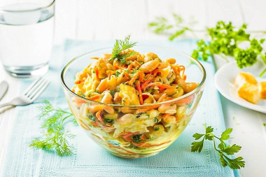 Салат с фасолью и корейской морковью Салат с фасолью и корейской морковью