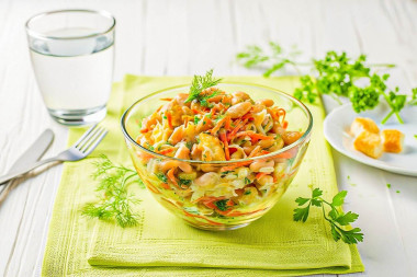 Салат с фасолью и корейской морковью Салат с фасолью и корейской морковью