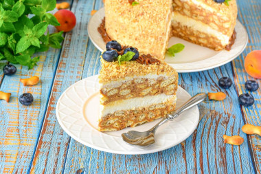 Торт из печенья из рыбок без сметаны со сгущенкой Торт из печенья из рыбок без сметаны со сгущенкой