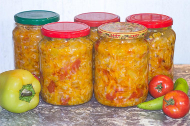 Салат на зиму с рисом и овощами Салат на зиму с рисом и овощами