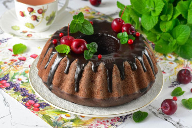 Шоколадный манник на кефире в духовке Шоколадный манник на кефире в духовке