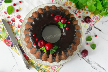 Шоколадный манник на кефире в духовке Шоколадный манник на кефире в духовке