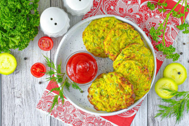 Оладьи в аэрогриле из кабачков Оладьи в аэрогриле из кабачков