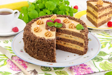 Торт с бананом и сгущенкой вареной Торт с бананом и сгущенкой вареной