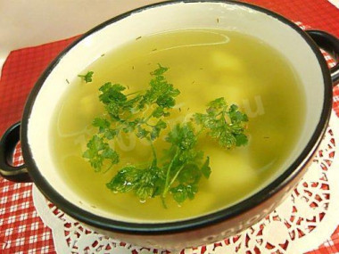 Суп из зеленого горошка постный