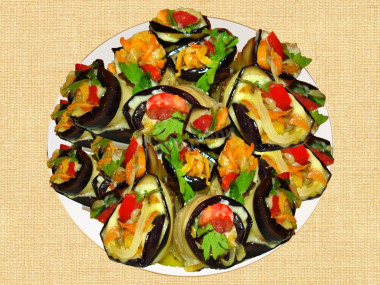 Язык из баклажанов с овощами Язык из баклажанов с овощами
