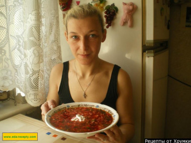 Украинский борщ со свининой и галушками