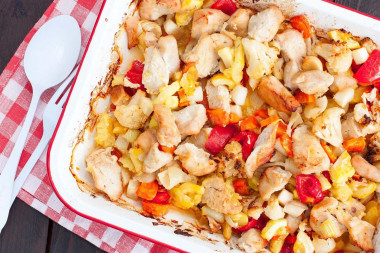 Филе индейки с овощами Филе индейки с овощами