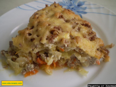 Запеканка с фаршем и капустой Запеканка с фаршем и капустой