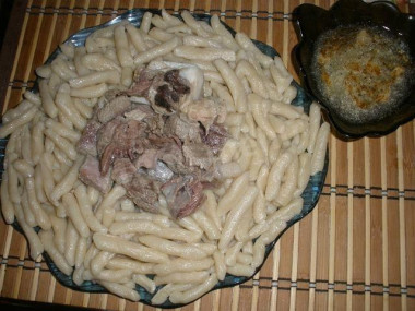 Чеченские галушки с мясом Чеченские галушки с мясом