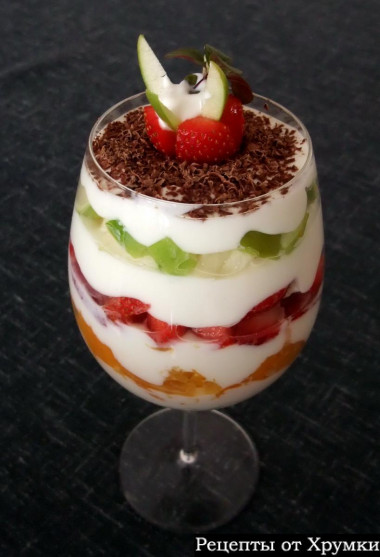 Творожный десерт с ягодами и фруктами Творожный десерт с ягодами и фруктами