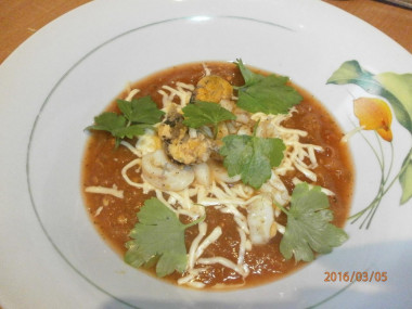 томатный суп с морепродуктами томатный суп с морепродуктами