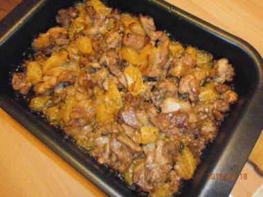 курица с мандаринами курица с мандаринами