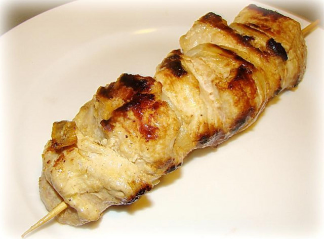 Шашлык из свинины в майонезе на сковороде гриль