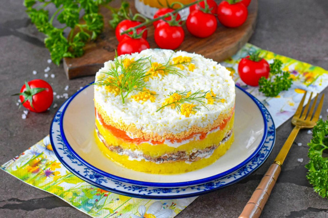 Салат Мимоза со шпротами Салат Мимоза со шпротами