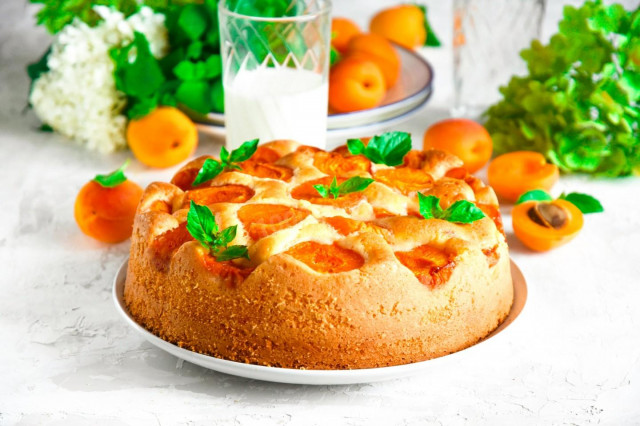 Пирог с абрикосами в духовке простой