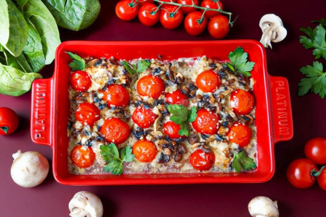 Куриные отбивные с грибами в духовке Куриные отбивные с грибами в духовке