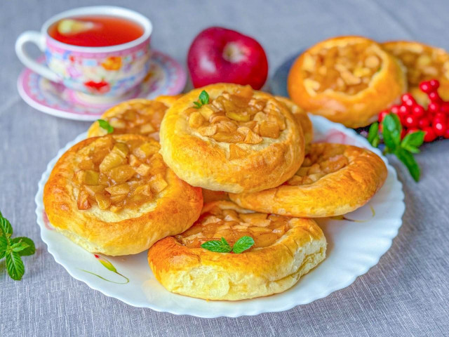 Ватрушки с яблоками из дрожжевого теста Ватрушки с яблоками из дрожжевого теста