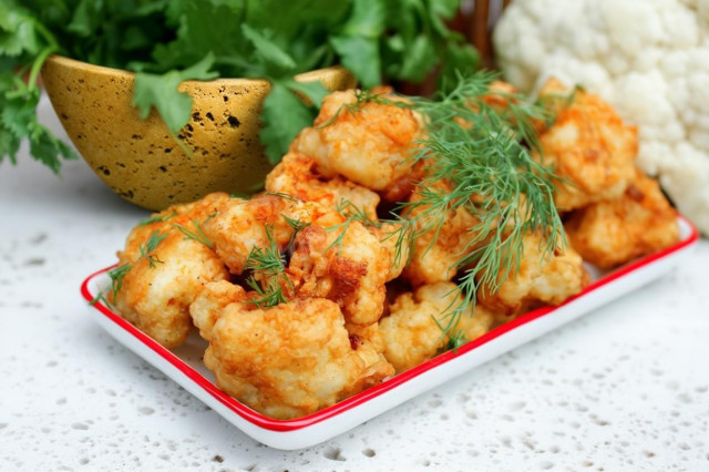 Цветная капуста в кляре на сковороде Цветная капуста в кляре на сковороде