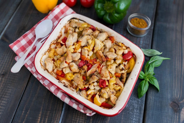 Филе индейки с овощами Филе индейки с овощами