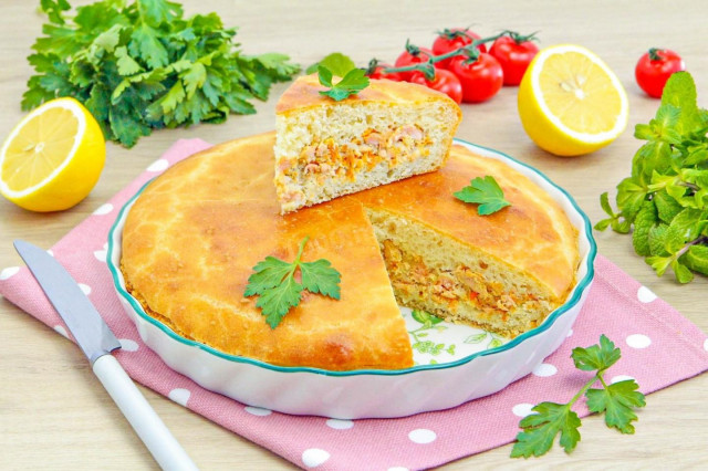 Заливной пирог с горбушей в духовке Заливной пирог с горбушей в духовке