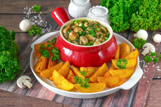 Грибы в сливочном соусе в духовке по-деревенски Грибы в сливочном соусе в духовке по-деревенски