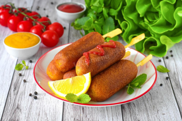 Корн доги на сковороде Корн доги на сковороде