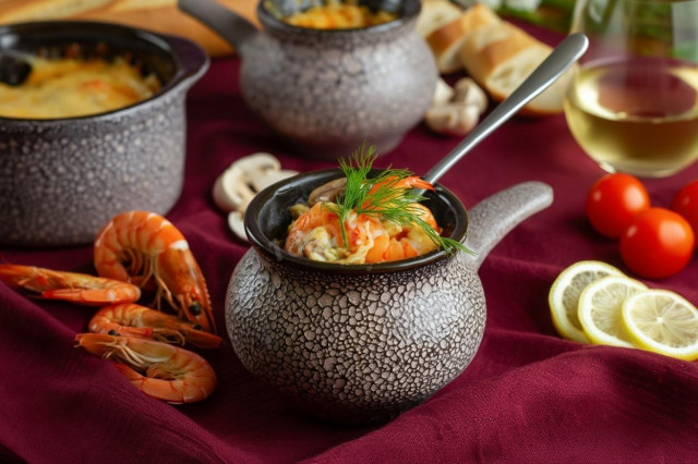 Жульен с креветками Жульен с креветками