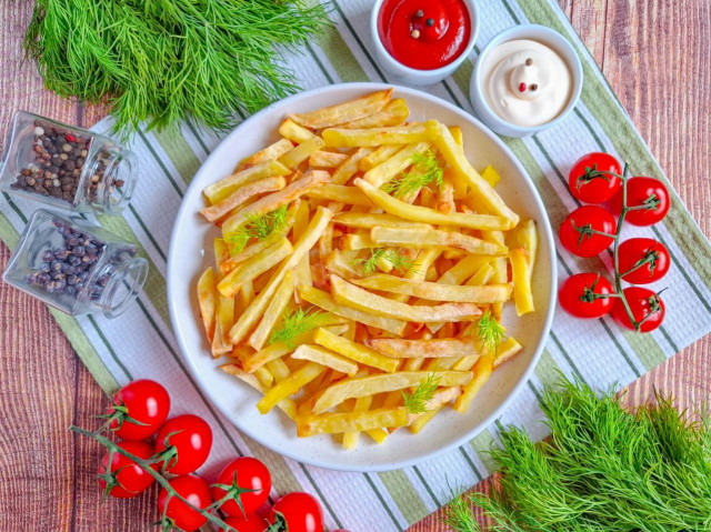 Замороженная картошка фри в аэрогриле Замороженная картошка фри в аэрогриле