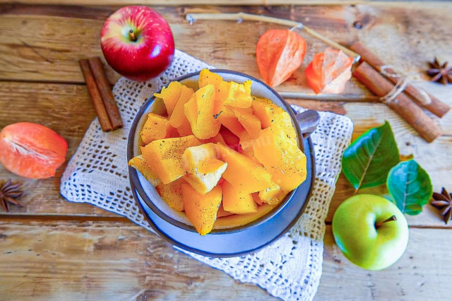 Тыква с яблоками и медом в духовке кусочками Тыква с яблоками и медом в духовке кусочками