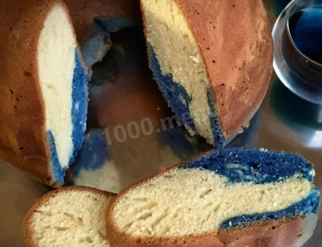 Мраморный кекс Блюз с синим чаем