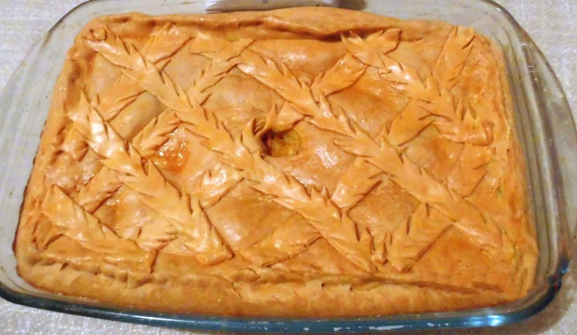 Овощной пирог с капустой и болгарским перцем