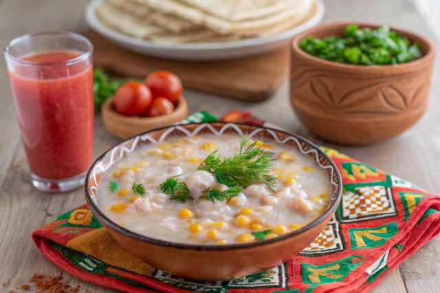 Суп с кукурузой консервированной Суп с кукурузой консервированной