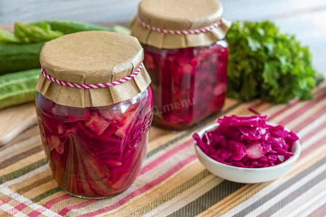 Маринованная капуста со свеклой на зиму Маринованная капуста со свеклой на зиму
