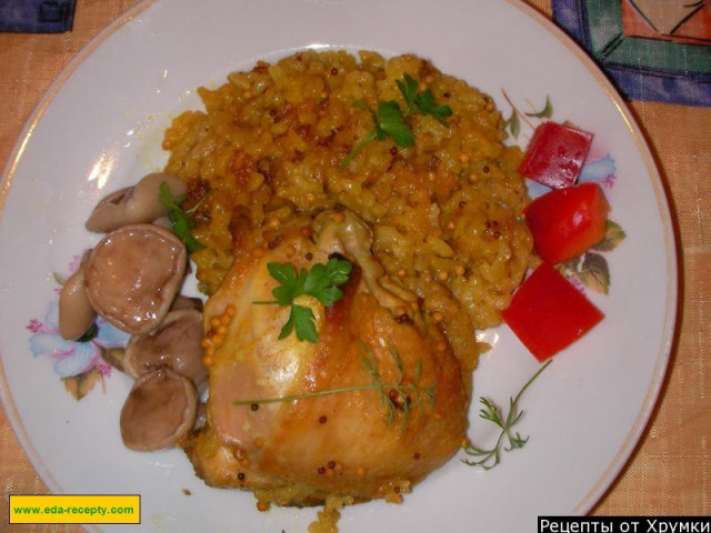 Курица в меде с рисом