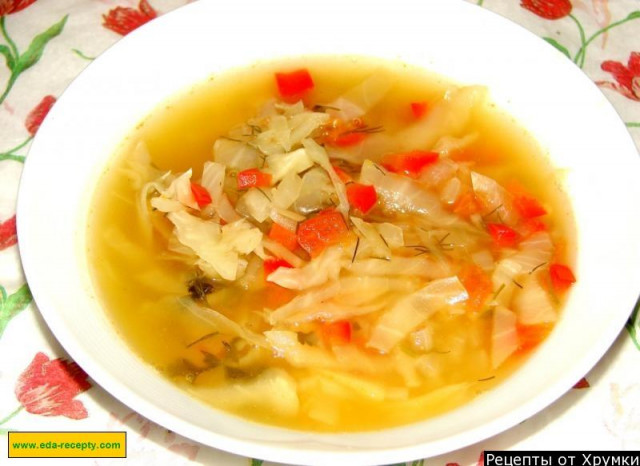 Овощной суп с капустой, перцем и помидорами для похудения