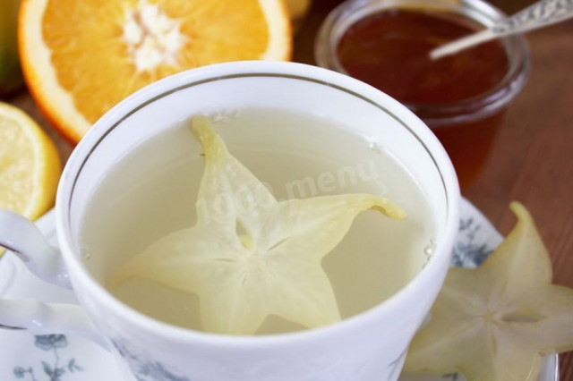 Чай с карамболой, имбирем и лимоном
