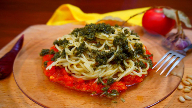 Спагетти с соусом Песто аппетитно и быстро