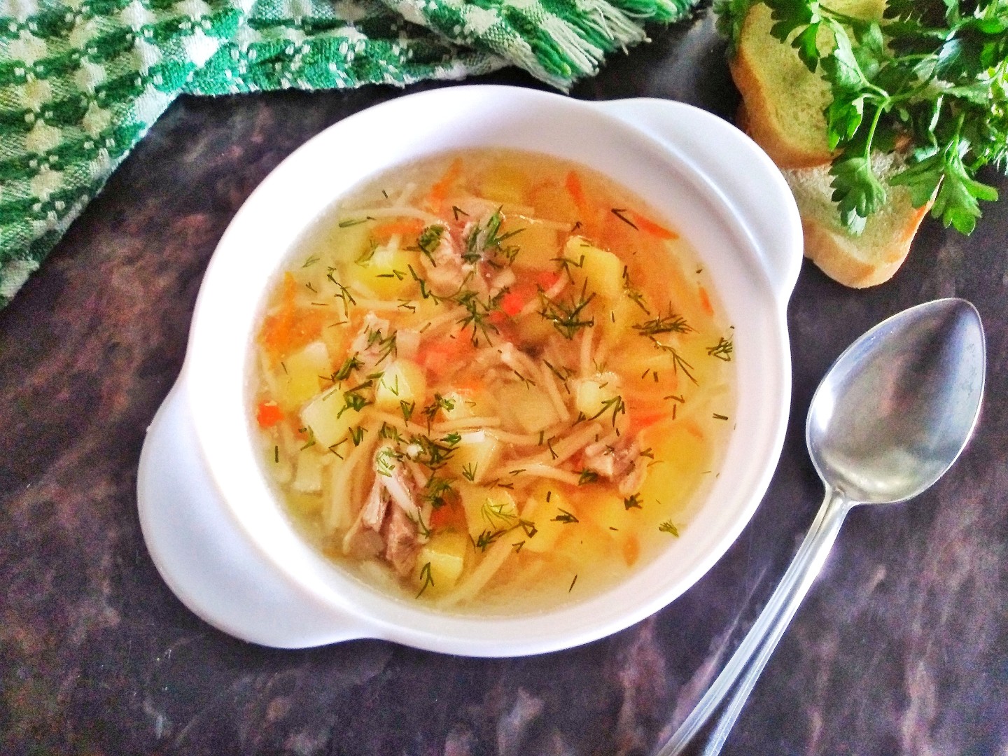 Суп овощной с вермишелью