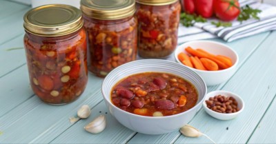 Лобио на зиму с фасолью и овощами
