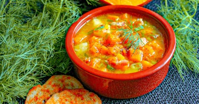 Тыквенный суп с беконом