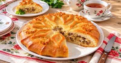 Постный капустный пирог с капустой