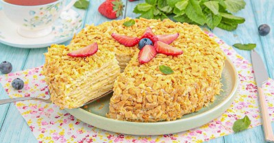 Классический наполеон со сгущенкой