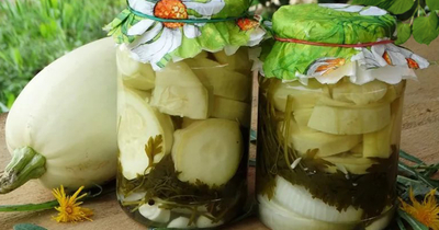Маринованные кабачки с аспирином кружочками