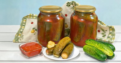 Маринованные огурцы в остром кетчупе чили на зиму