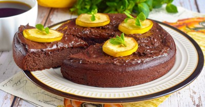 ПП брауни с бананом и какао в духовке на завтрак