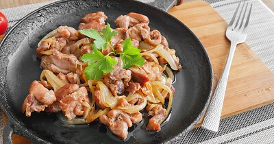 Жареное филе бедра индейки с луком