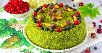 Зеленый торт на Рождество